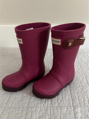 Hunter Big Kids Two Tone Original Rain Boots, Mauve/Purple/Pink